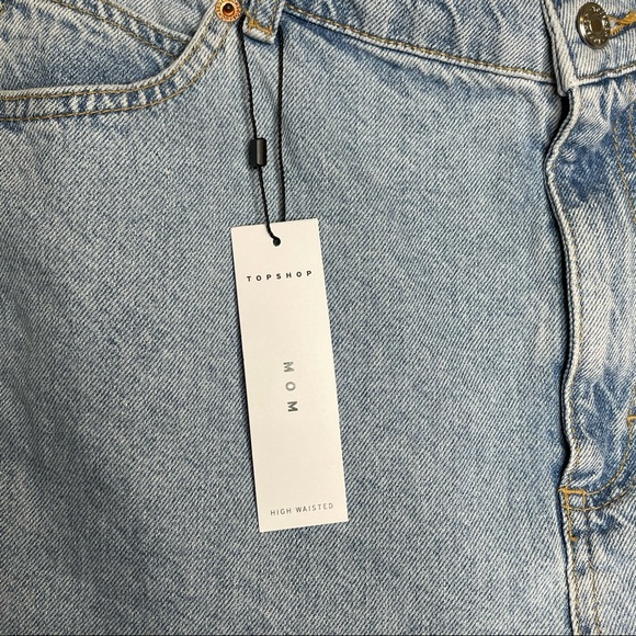 Topshop Roll Cuff Denim Mom Shorts Sz 14 - Picture 6 of 7